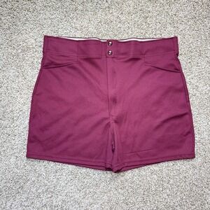 VTG 1980s Voit Mens XL 38.5 Burgundy Gym Teacher Coach Shorts USA 4" Inseam